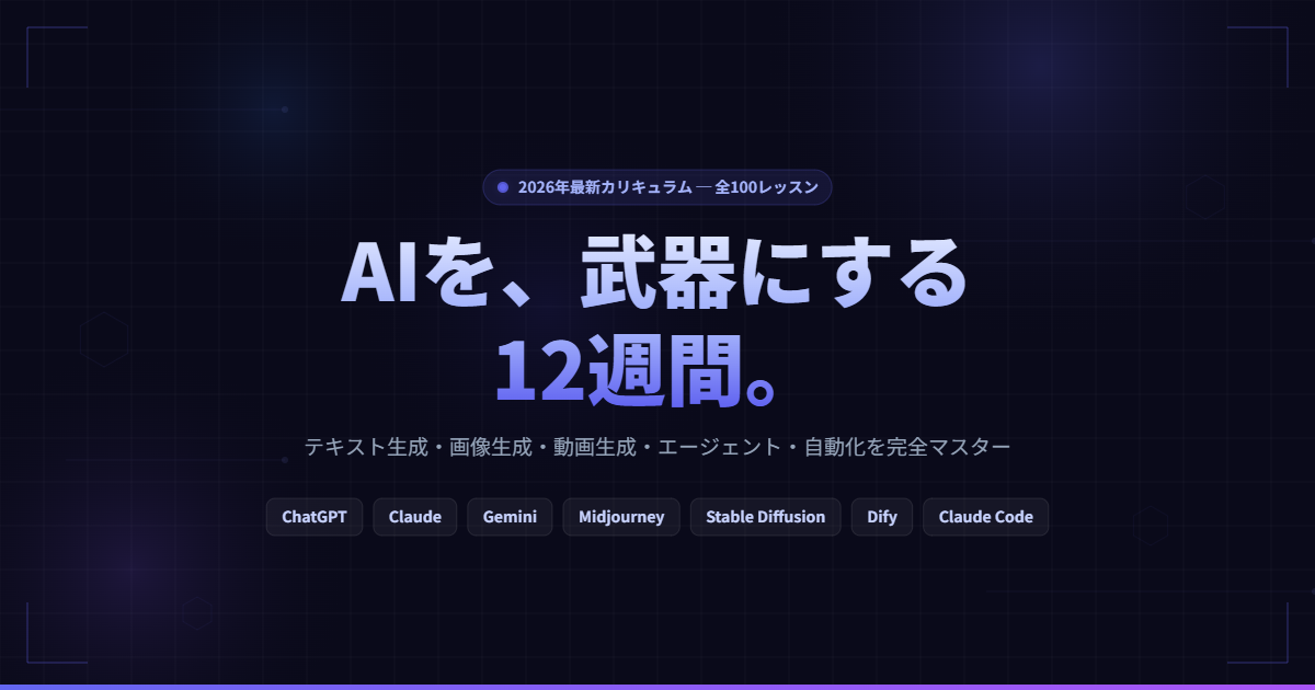 AI活用マスター講座 – 12週間実践プログラム